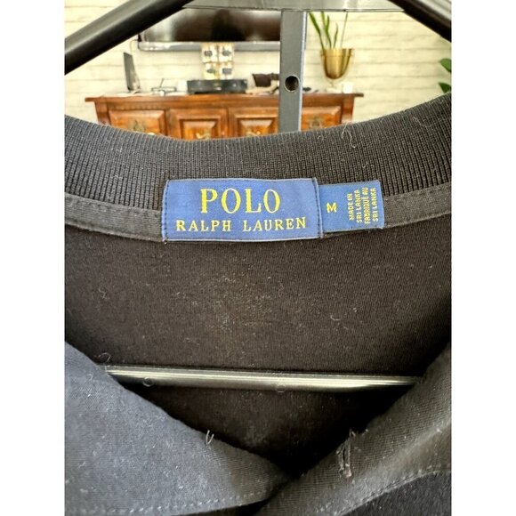 Polo Ralph Lauren Black The Iconic Mesh Polo Shirt Mens Size Medium - Picture 6 of 6